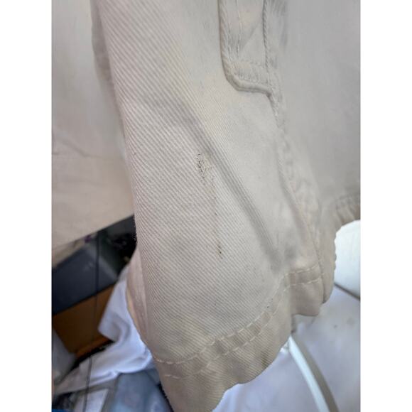 Jacket Tudor court size 4x women's White denim  2 big pockets dirty spots - Picture 5 of 16